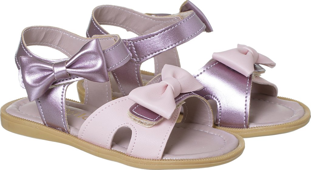036.106.0284-Sandália Infantil Menina Doce Encanto Laço Rosa
