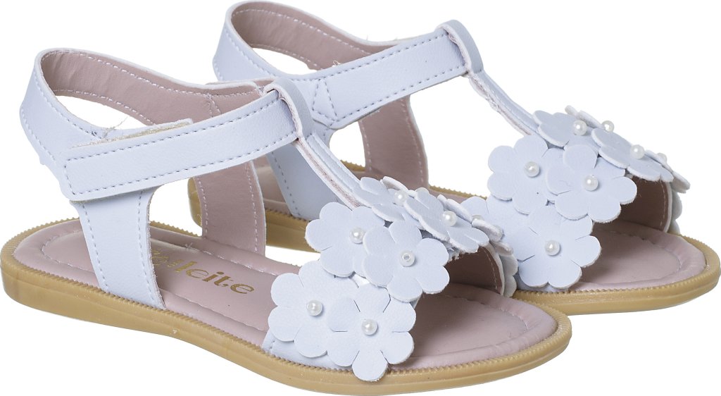 036.083.0268-Sandalia Infantil Menina Flores Azul Bebe Doce Encanto 