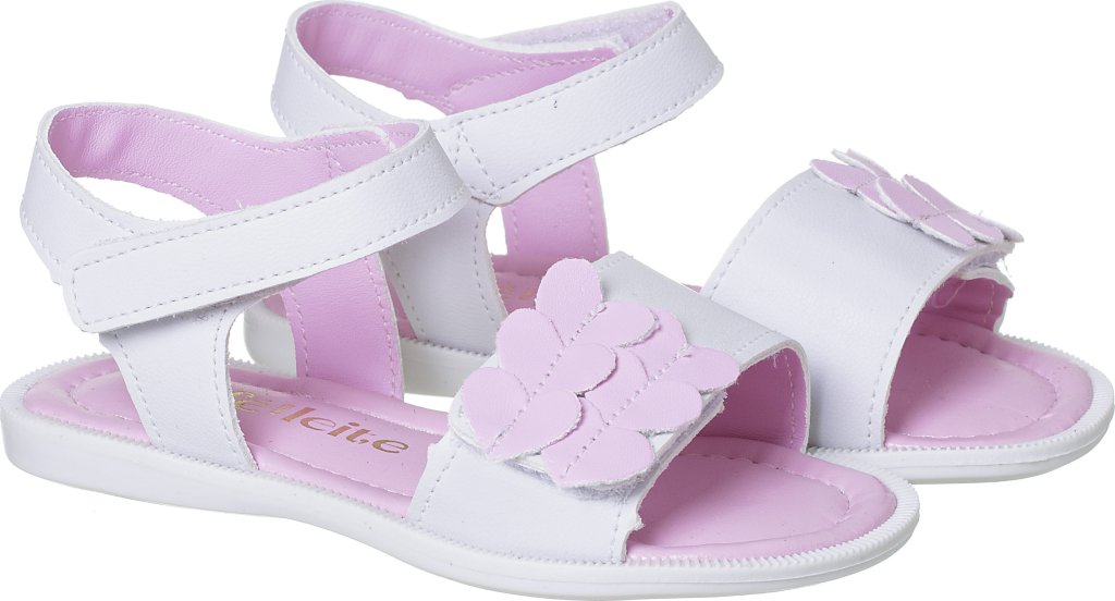 036.110.0026-Sandália Infantil Feminina Coração Doce Encanto Branco