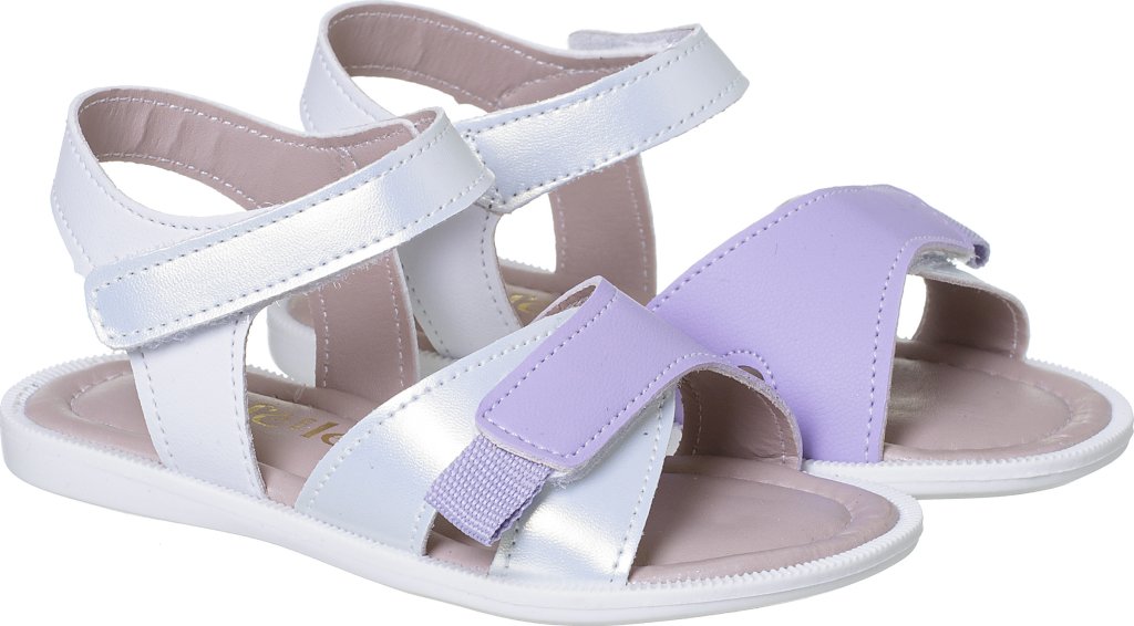 036.107.0726-Sandalia Infantil Menina Branco/ Lilás Doce Encanto