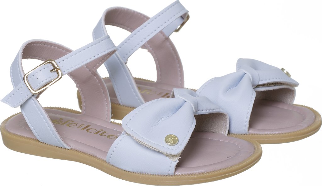 036.058.0268-Sandália Infantil Feminina Laço Azul Bebe Doce Encanto