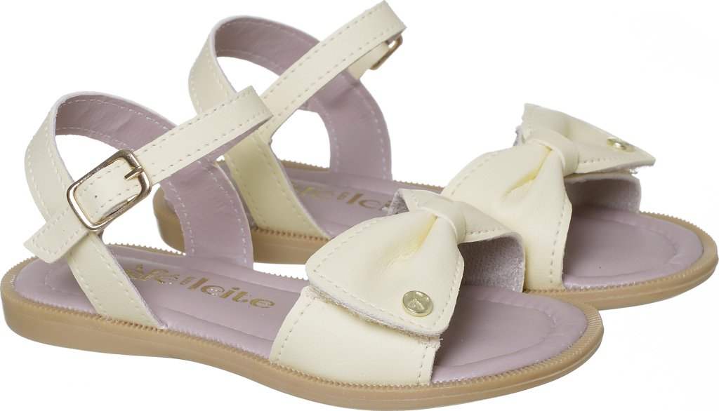 036.058.0279-Sandália Infantil Feminina Laço Amarelo Doce Encanto