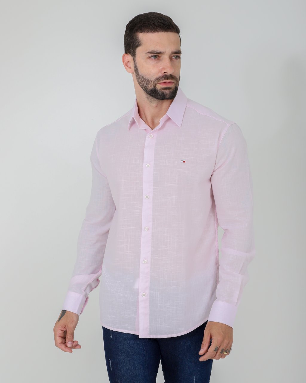 CAMISA RUSTIC FLAMÊ MANGA LONGA ROSA LIGHT
