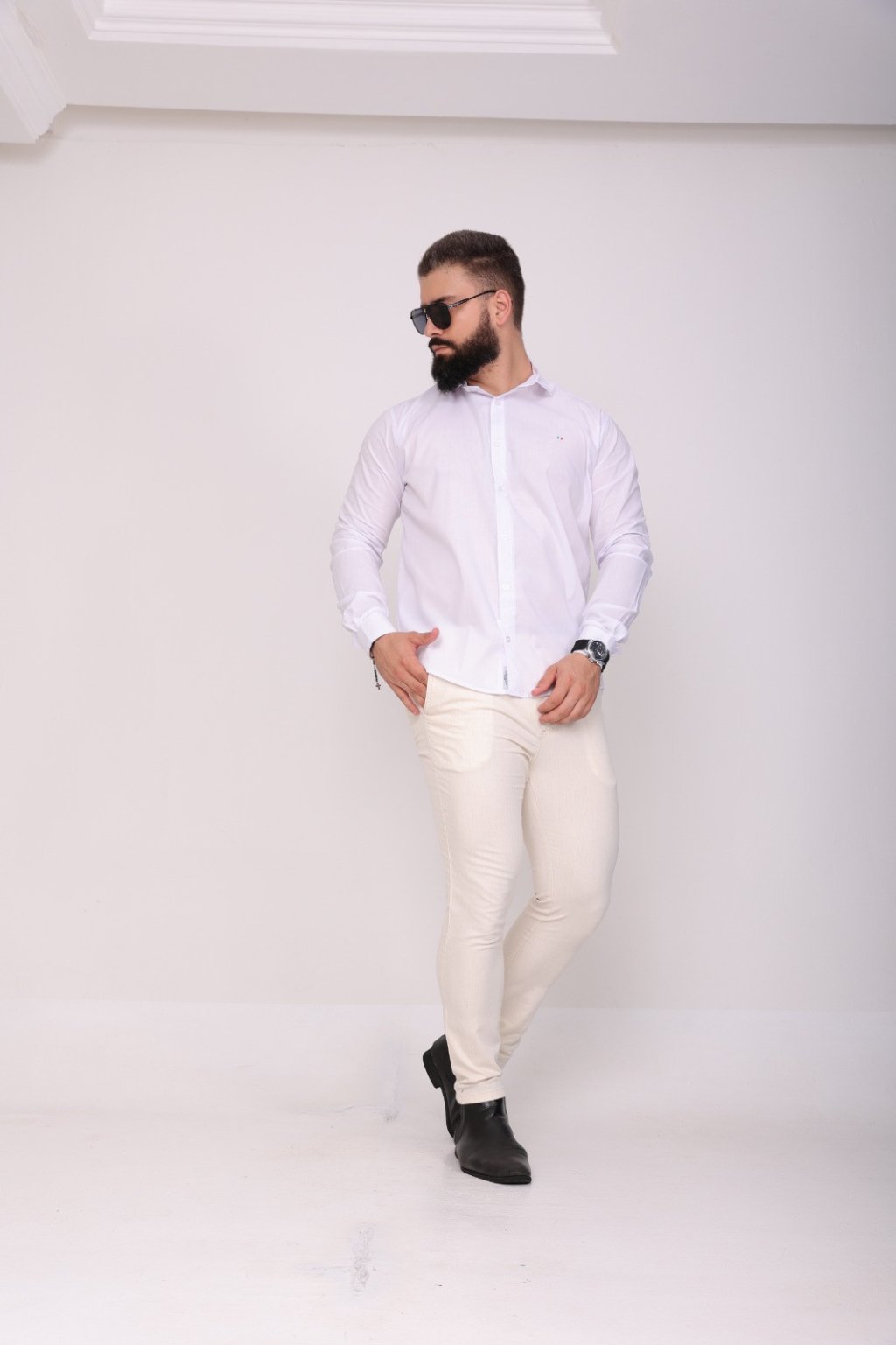 CAMISA CONFORT LINE MANGA LONGA BRANCA