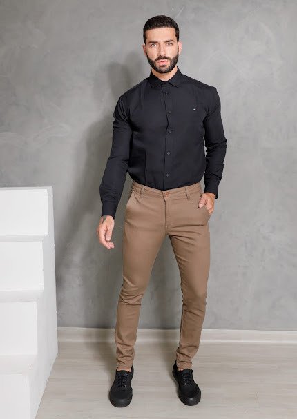 CALÇA ALFAIATARIA DE SARJA MARROM