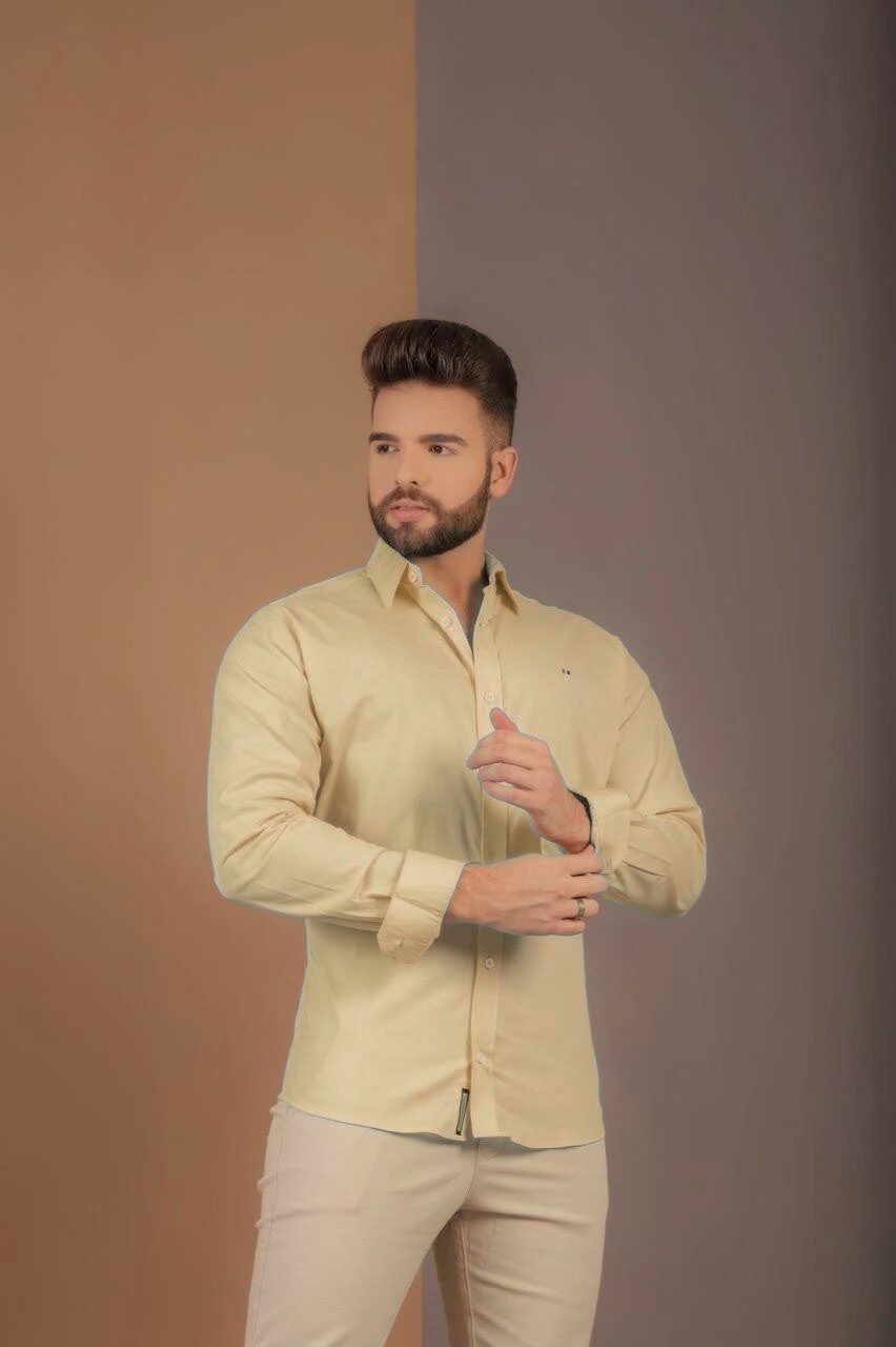 CAMISA LINHO DELUXE MANGA LONGA MARFIM