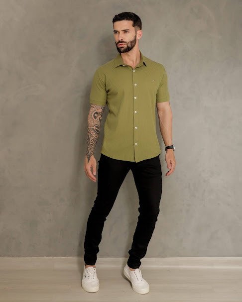 CAMISA URBAN STRETCH VERDE OLIVA