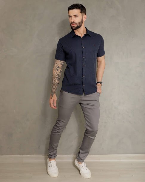 CAMISA URBAN STRETCH AZUL MARINHO