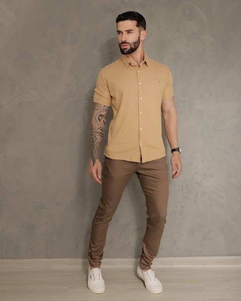 CAMISA URBAN STRETCH BEGE DESERTO