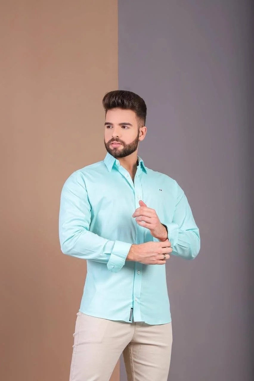 CAMISA RUSTIC FLAMÊ MANGA LONGA VERDE ÁGUA