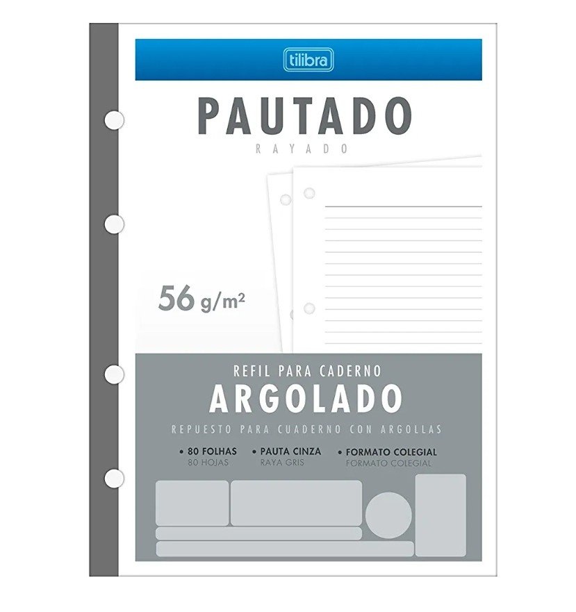 Refil para Caderno Argolado - Colegial 