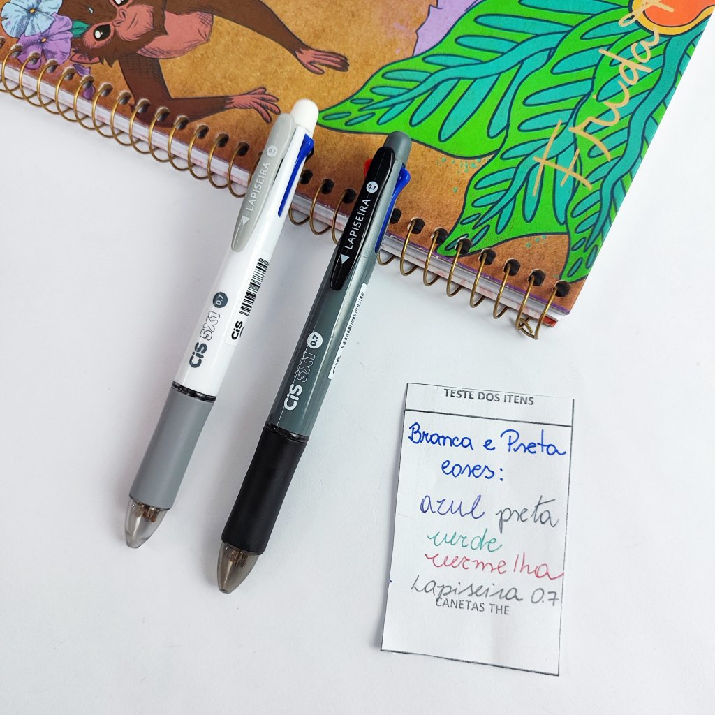 Caneta 5x1 (vermelha, verde, azul e preta)