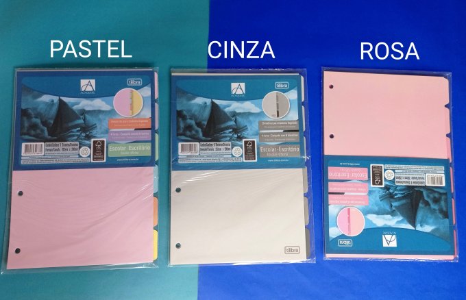 Divisórias 4 furos (caderno argolado)