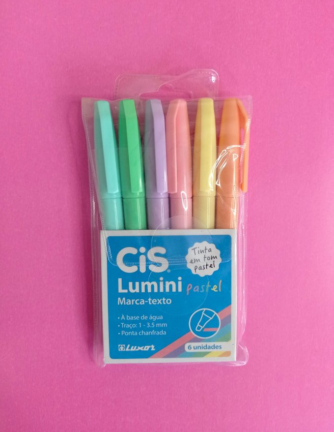 Kit Marca Texto LUMINI Pastel (6 cores)