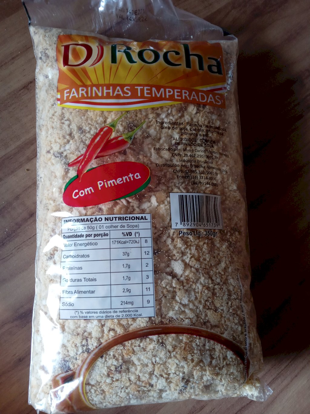 Farinha de Mandioca com Pimenta temperada - D`Rocha