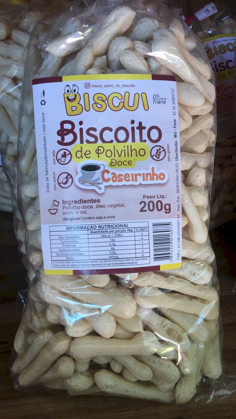 Biscoito de Pouvilho doce- Caseirinho