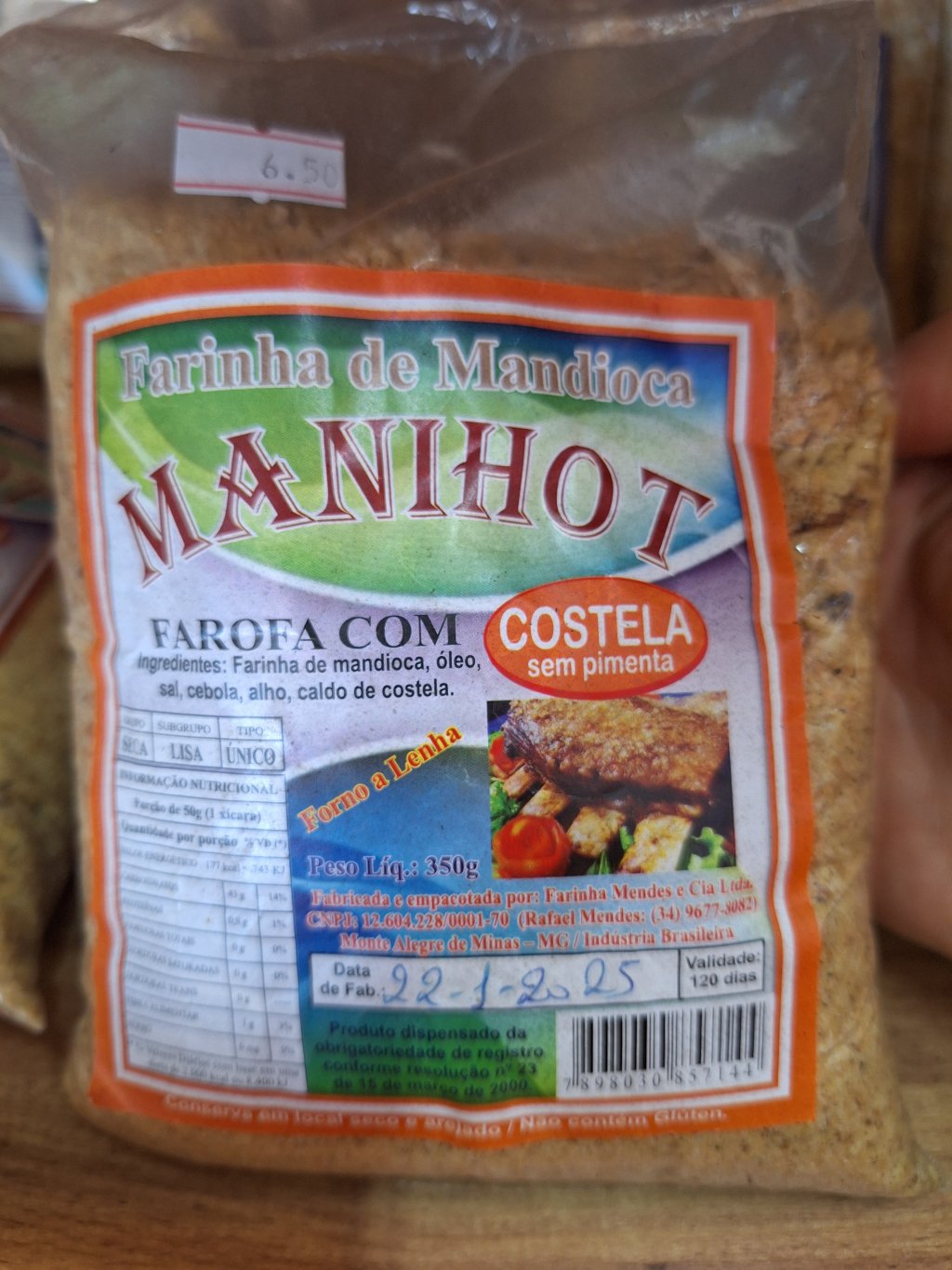 Farinha de Mandioca MANIHOT costela sem pimenta 