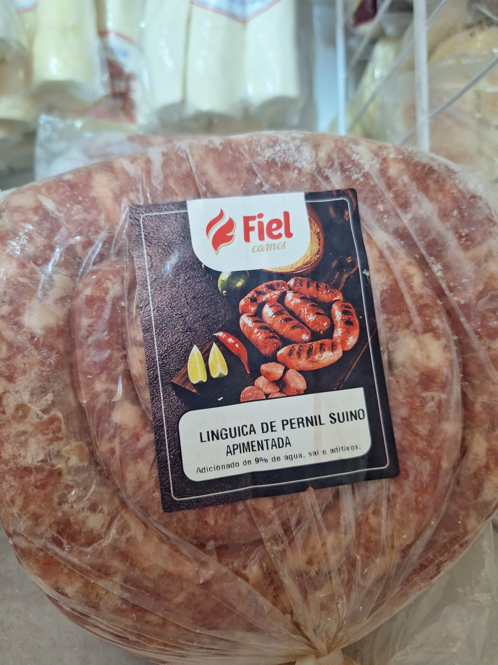 Linguiça de Pernil Suíno apimentada - Fiel Carnes