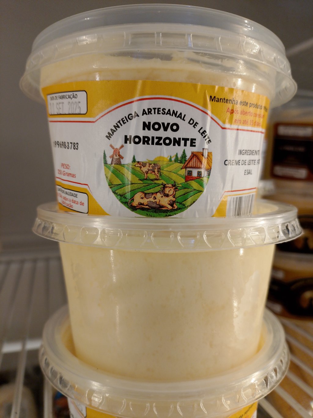 Manteiga artesanal de Leite NOVO HORIZONTE 