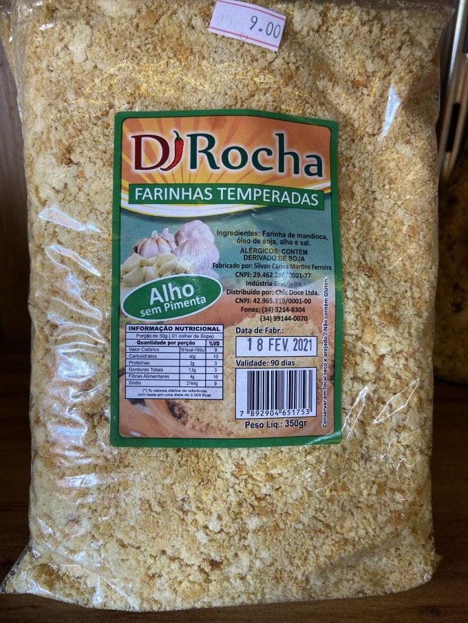 Farinha de Mandioca de Alho sem Pimenta - D`Rocha