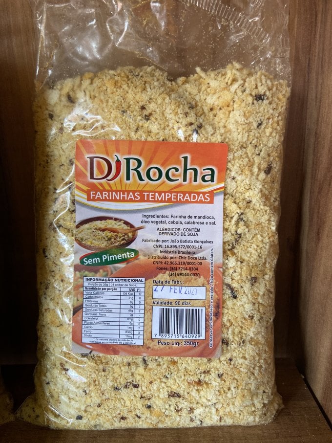 Farinha de Mandioca sem Pimenta temperada- D`Rocha