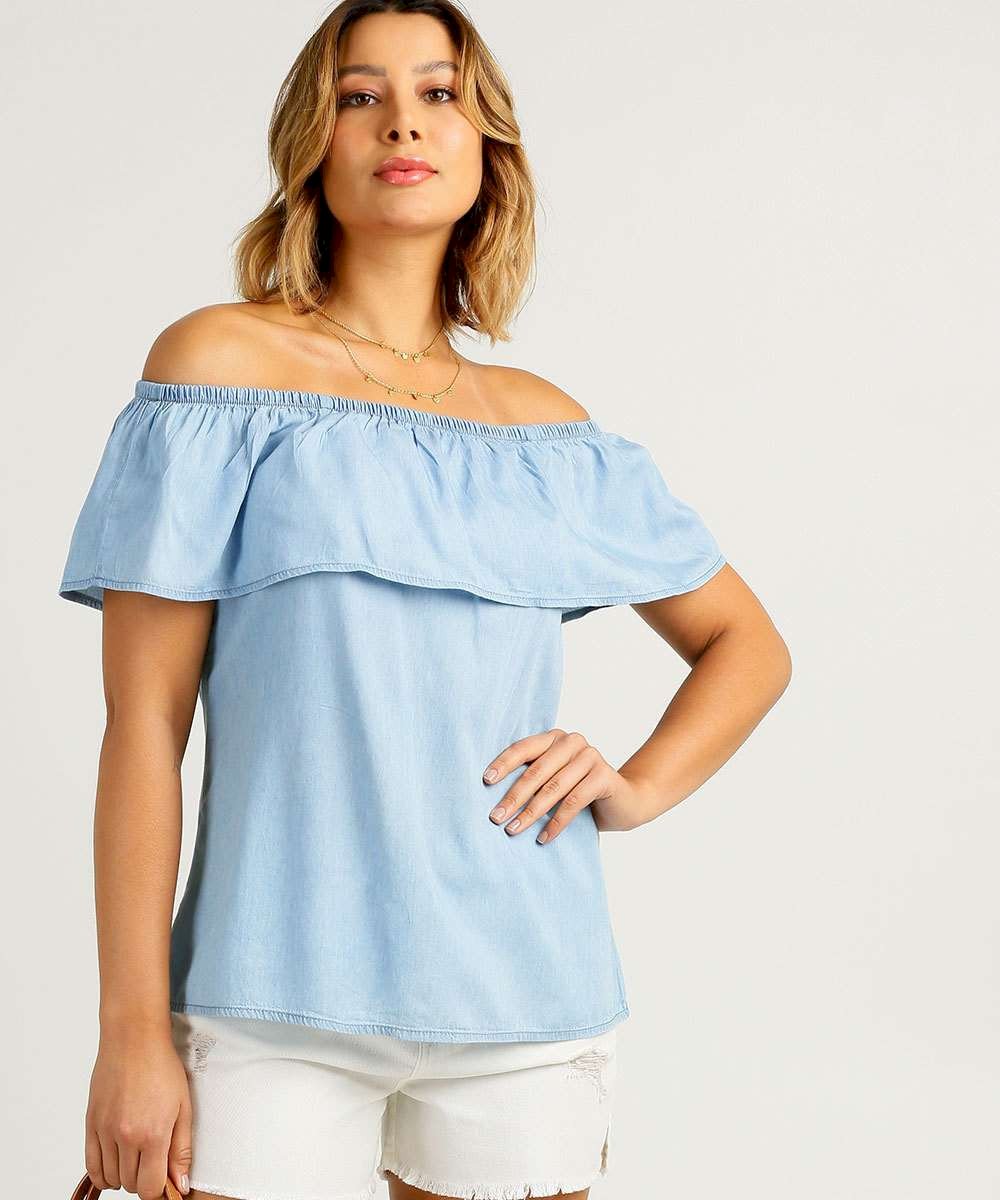 BLUSA CIGANA COM BABADO
