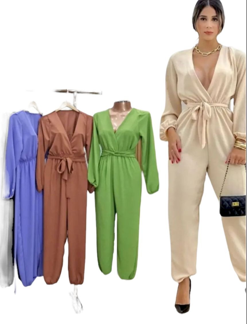 MACACÃO LONGO TRANSPASSADO COM MANGA CURTA E LONGA