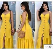 VESTIDO DE ALÇA COM BABADO