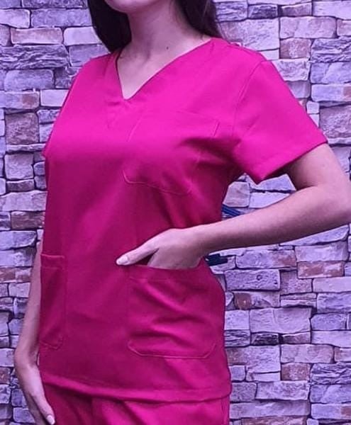 BLUSA PIJAMA CIRURGICO FEMININO DECOTE V  SCRUBS