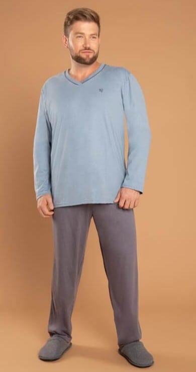 PIJAMA MASCULINO DECOTE V PLUS SIZE