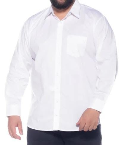 CAMISA SOCIAL MASCULINO COM MANGA CURTA E LONGA PLUS SIZE