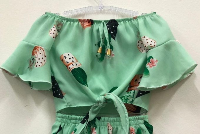 BLUSA CIGANA INFANTIL COM LAÇO