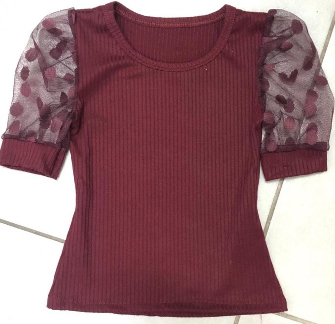 BLUSINHA MANGA PRINCESA INFANTIL