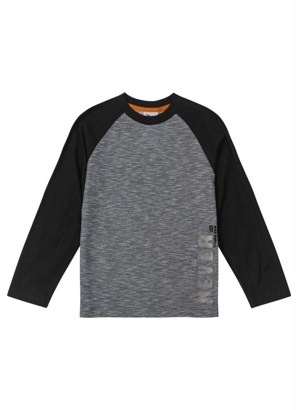 CAMISETA MANGA RAGLAN COM MANGA CURTA E LONGA INFANTIL