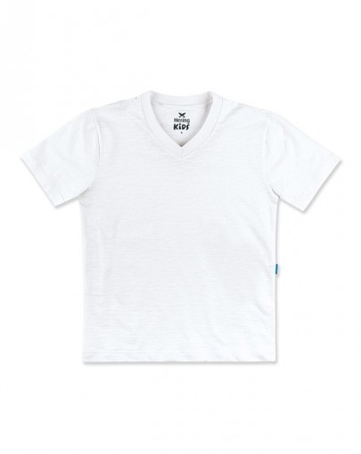CAMISETA DECOTE V INFANTIL COM MANGA CURTA E LONGA