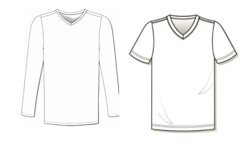 CAMISETA DECOTE V INFANTIL COM MANGA CURTA E LONGA UNISSEX