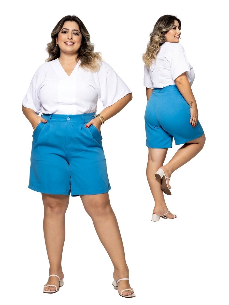 BERMUDA ALFAIATARIA PLUS SIZE 