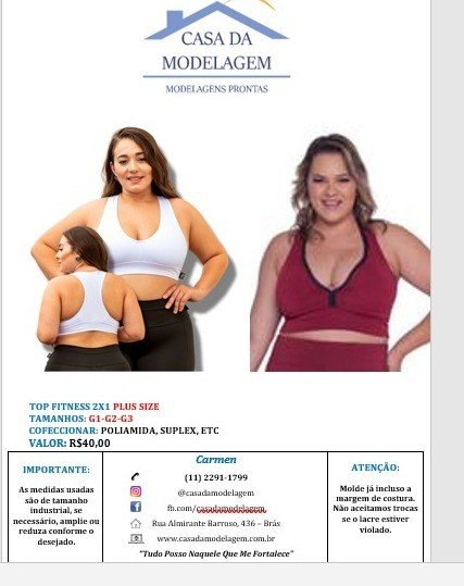 MOLDE TOP FITNESS 2X1 PLUS SIZE