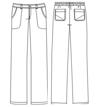 CALÇA PROFISSIONAL MEIO CÓS MEIO ELÁSTICO