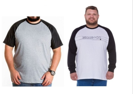 CAMISETA MANGA RAGLAN PLUS SIZE