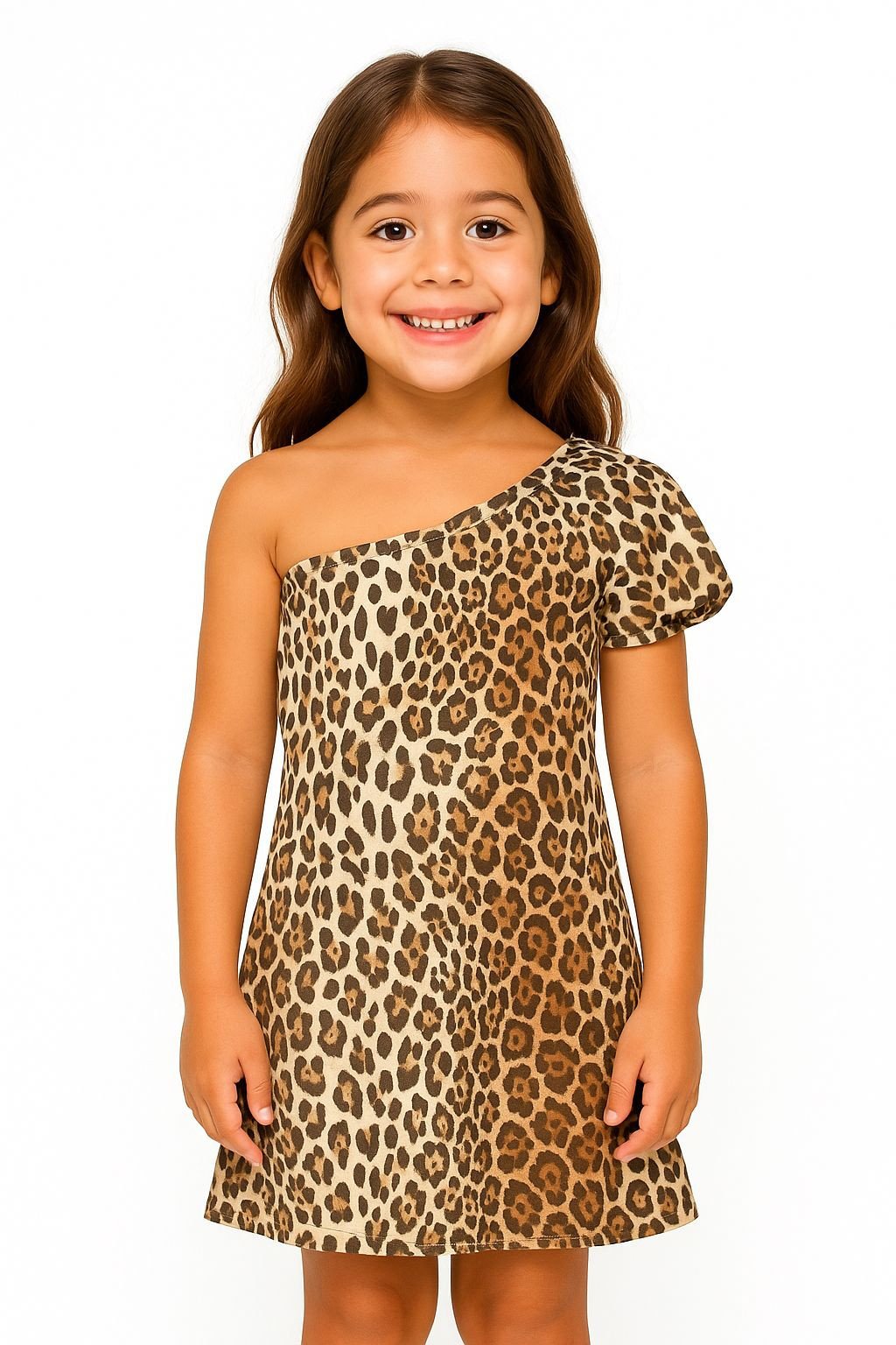 MOLDE VESTIDO INFANTIL OMBRO ÚNICO MANGA PRINCESA 