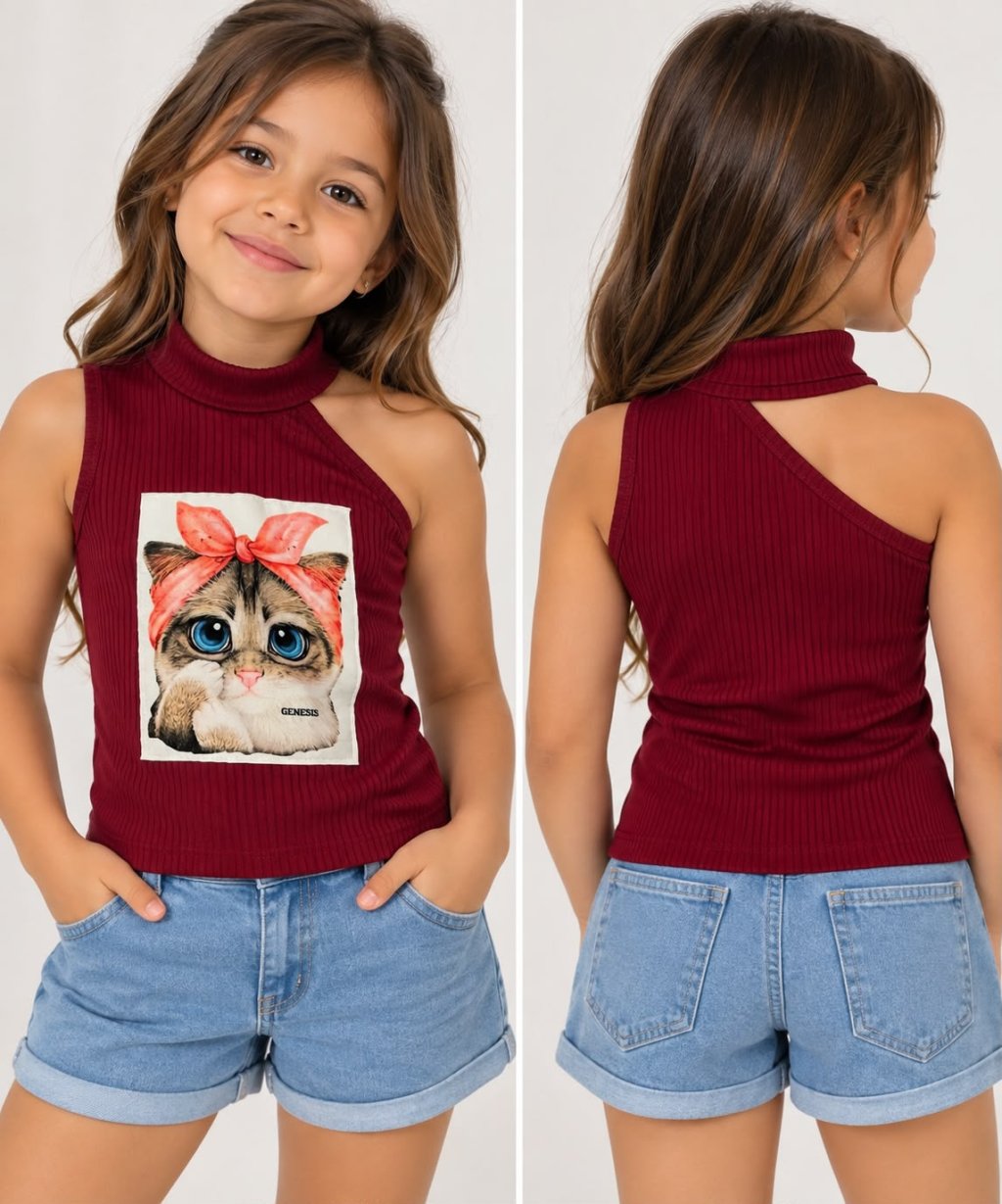 MODELAGEM BLUSINHA OMBRO ÚNICO INFANTIL