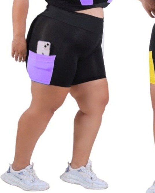 SHORTS FITNESS COM BOLSO PLUS SIZE