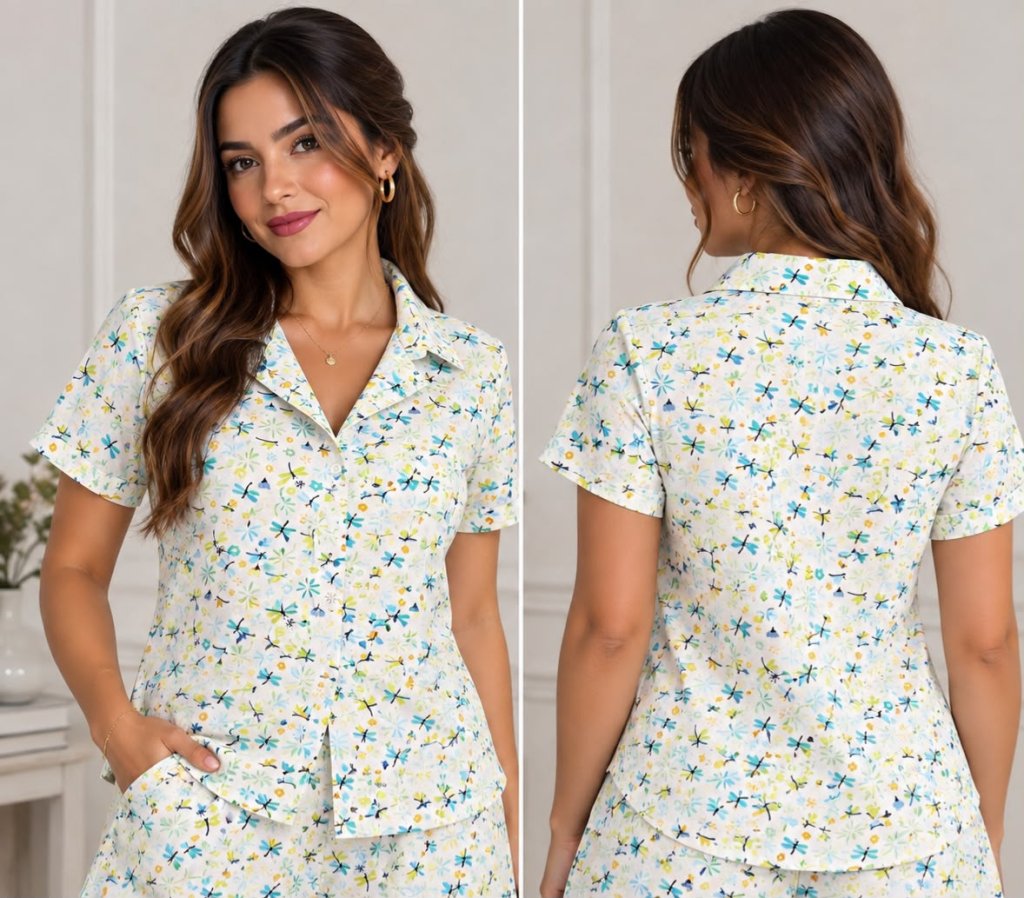 MOLDE CAMISA FEMININA MANGA CURTA 