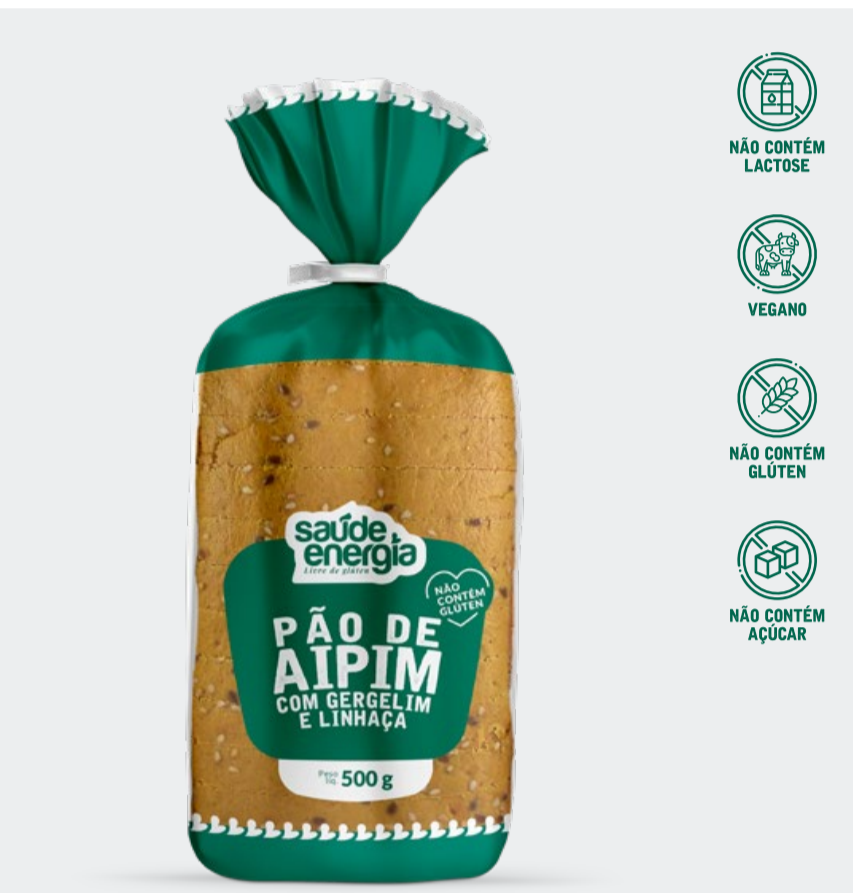 Pão de aipim com linhaça 