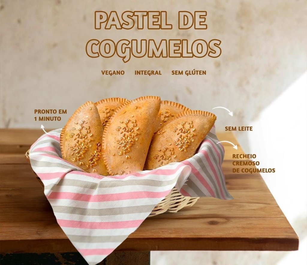 Pastel de forno sem leite cogumelos