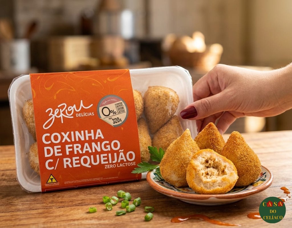 Coxinha de frango c/requeijão 8 unidades