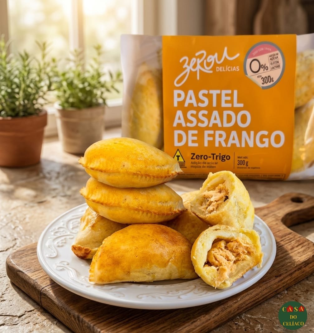 Pastel assado de frango 6 unidades
