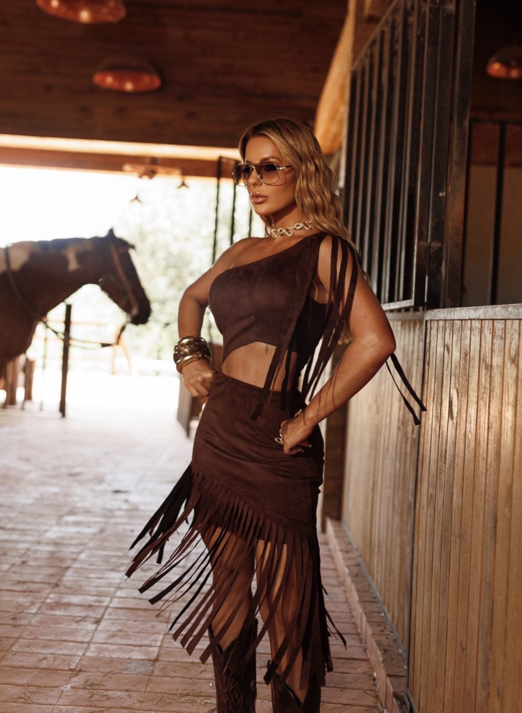 VESTIDO MARROM
