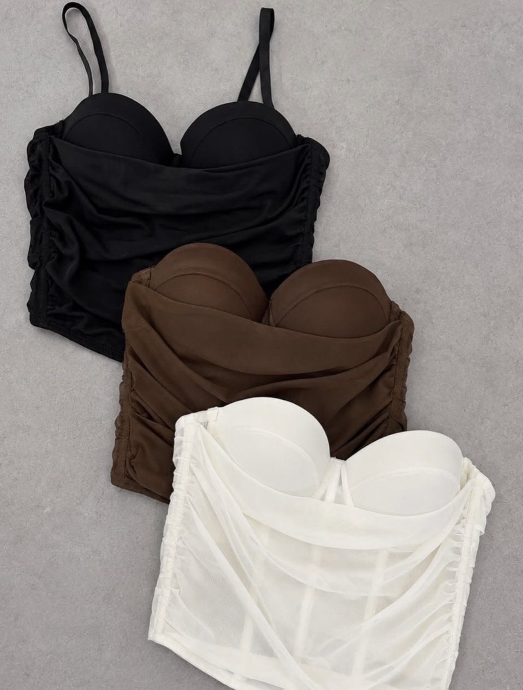 CORSELET MARROM, PRETO E BRANCO